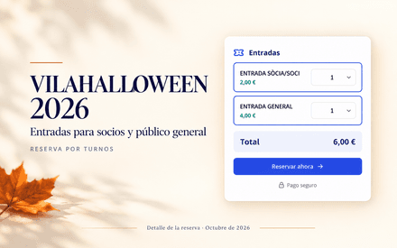 Detalle de las entradas de VilaHalloween para socios a 2 euros y público general a 4 euros