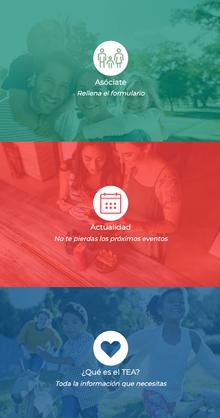 Accesos a las secciones de la web de APACU en el móvil