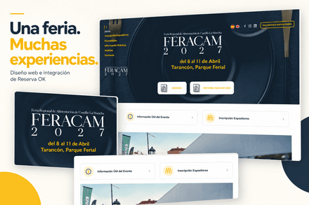 Composición de páginas de la web de FERACAM diseñada y programada por Alquimia