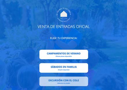 Taquilla online de La Granja de los Cuentos con sus tres experiencias