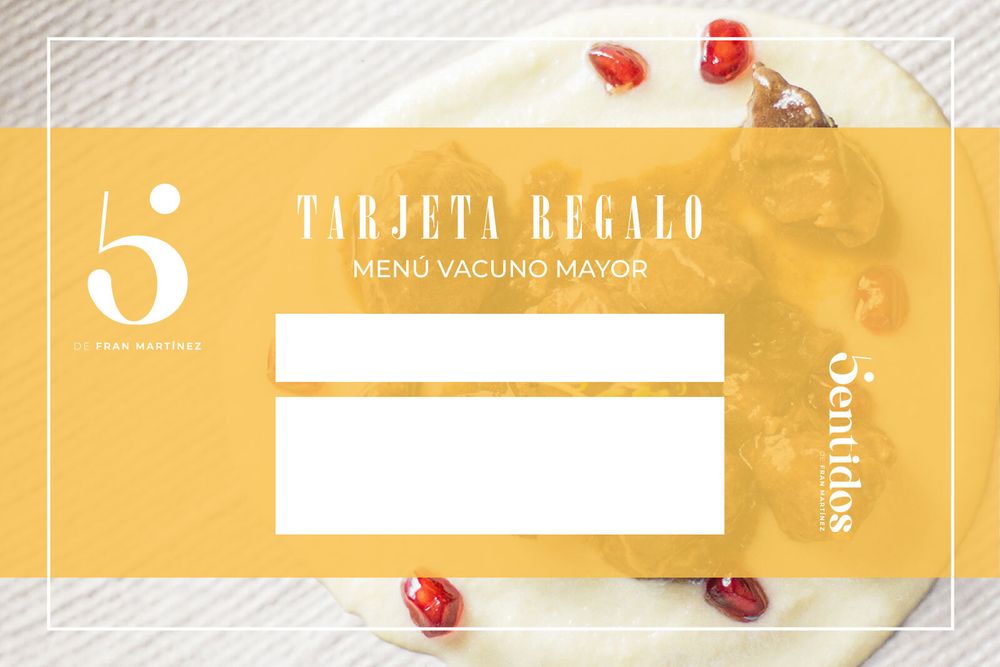 La tarjeta regalo Menú Vacuno Mayor