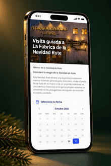Montaje móvil de la presentación y calendario de La Fábrica de la Navidad Rute