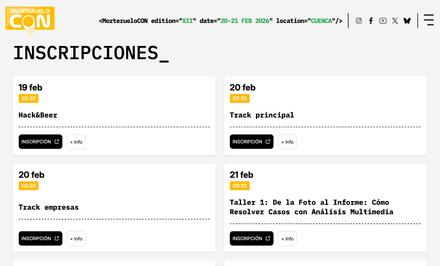Página de inscripciones de MorterueloCON